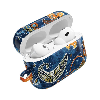 Blue Paisley Floral AirPod Case — Protective Decorative Earbud Cover - DIGITAL X