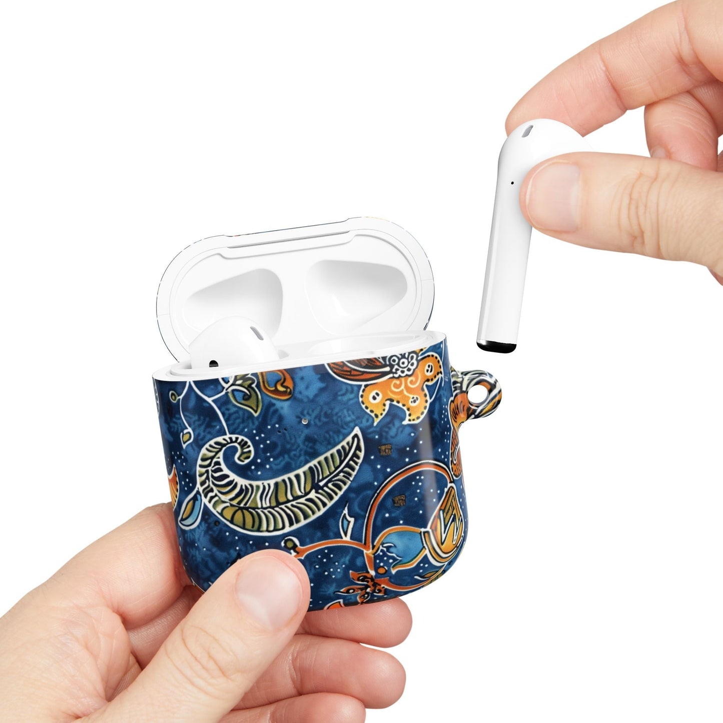 Blue Paisley Floral AirPod Case — Protective Decorative Earbud Cover - DIGITAL X