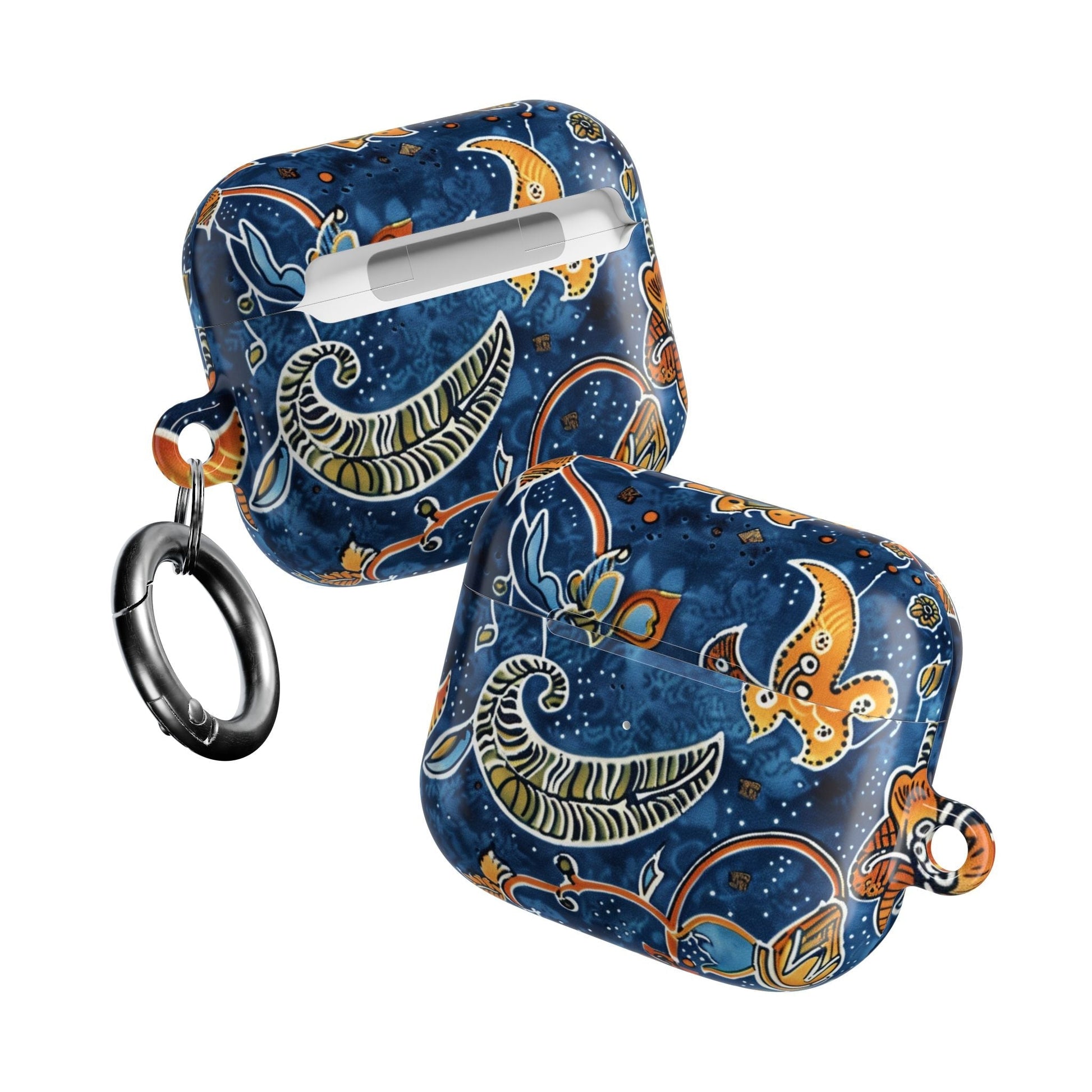 Blue Paisley Floral AirPod Case — Protective Decorative Earbud Cover - DIGITAL X