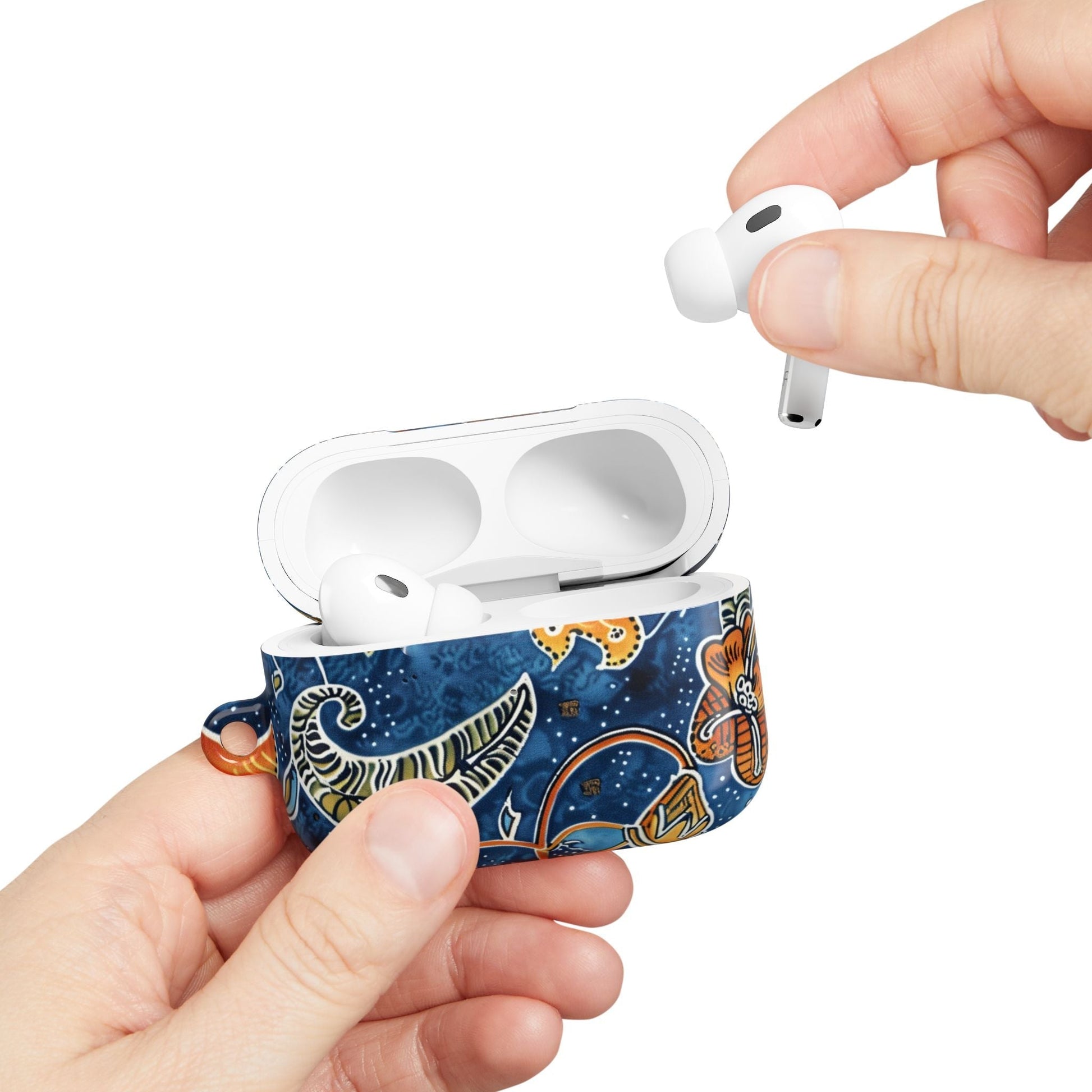 Blue Paisley Floral AirPod Case — Protective Decorative Earbud Cover - DIGITAL X