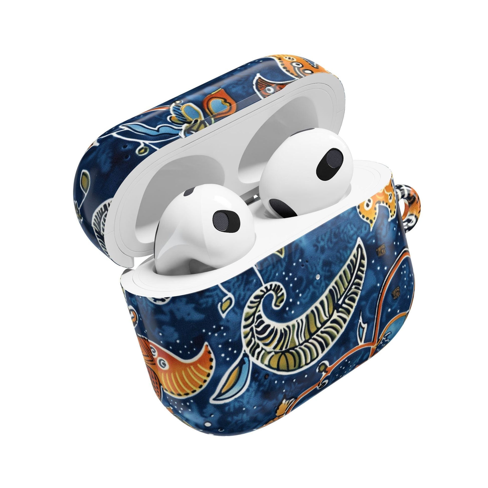 Blue Paisley Floral AirPod Case — Protective Decorative Earbud Cover - DIGITAL X