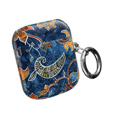 Blue Paisley Floral AirPod Case — Protective Decorative Earbud Cover - DIGITAL X