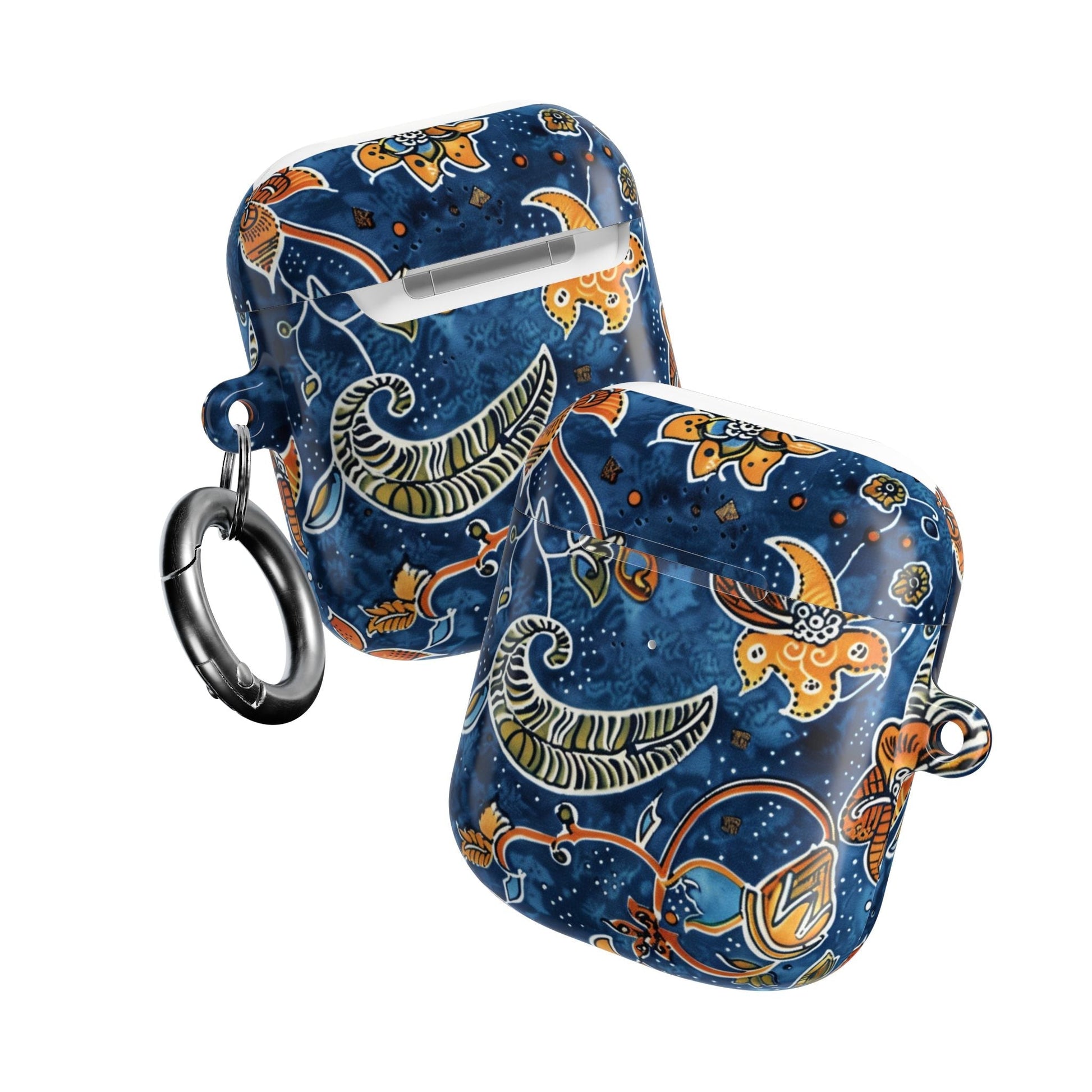 Blue Paisley Floral AirPod Case — Protective Decorative Earbud Cover - DIGITAL X