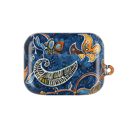 Blue Paisley Floral AirPod Case — Protective Decorative Earbud Cover - DIGITAL X