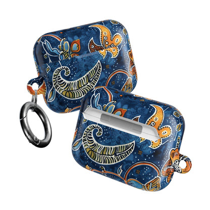 Blue Paisley Floral AirPod Case — Protective Decorative Earbud Cover - DIGITAL X