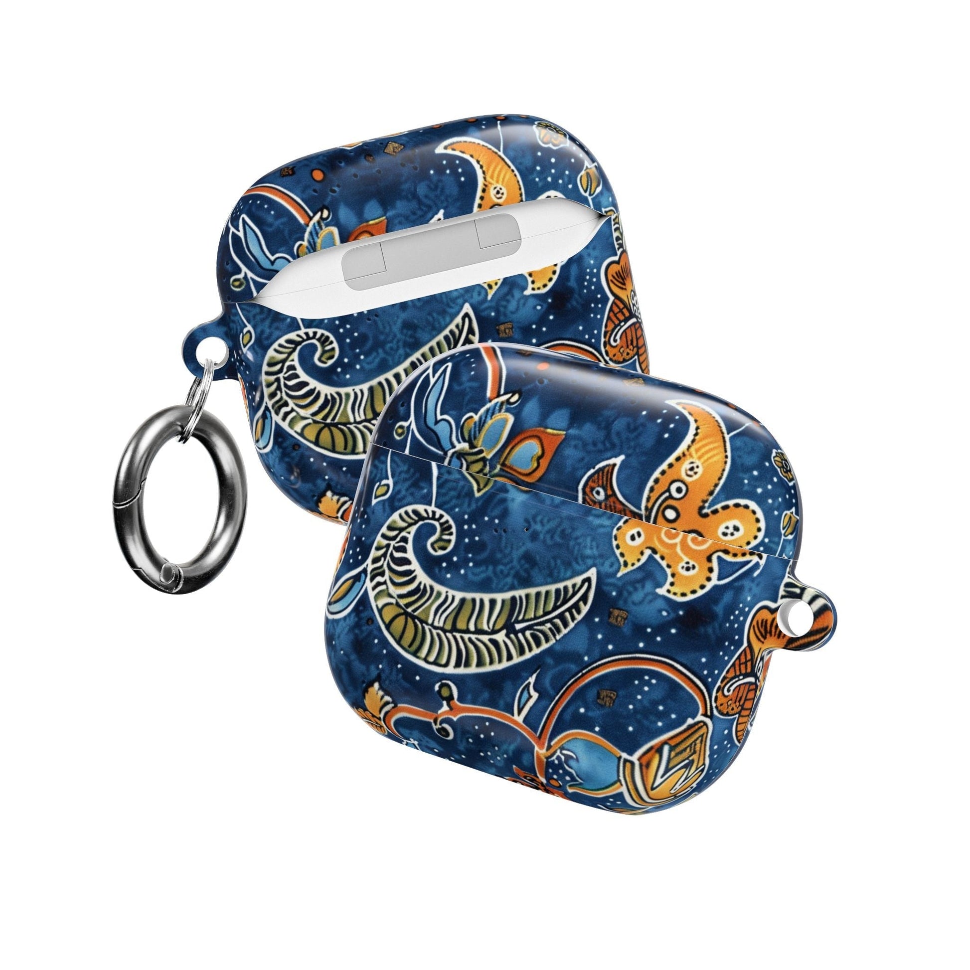 Blue Paisley Floral AirPod Case — Protective Decorative Earbud Cover - DIGITAL X