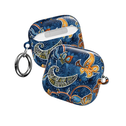 Blue Paisley Floral AirPod Case — Protective Decorative Earbud Cover - DIGITAL X