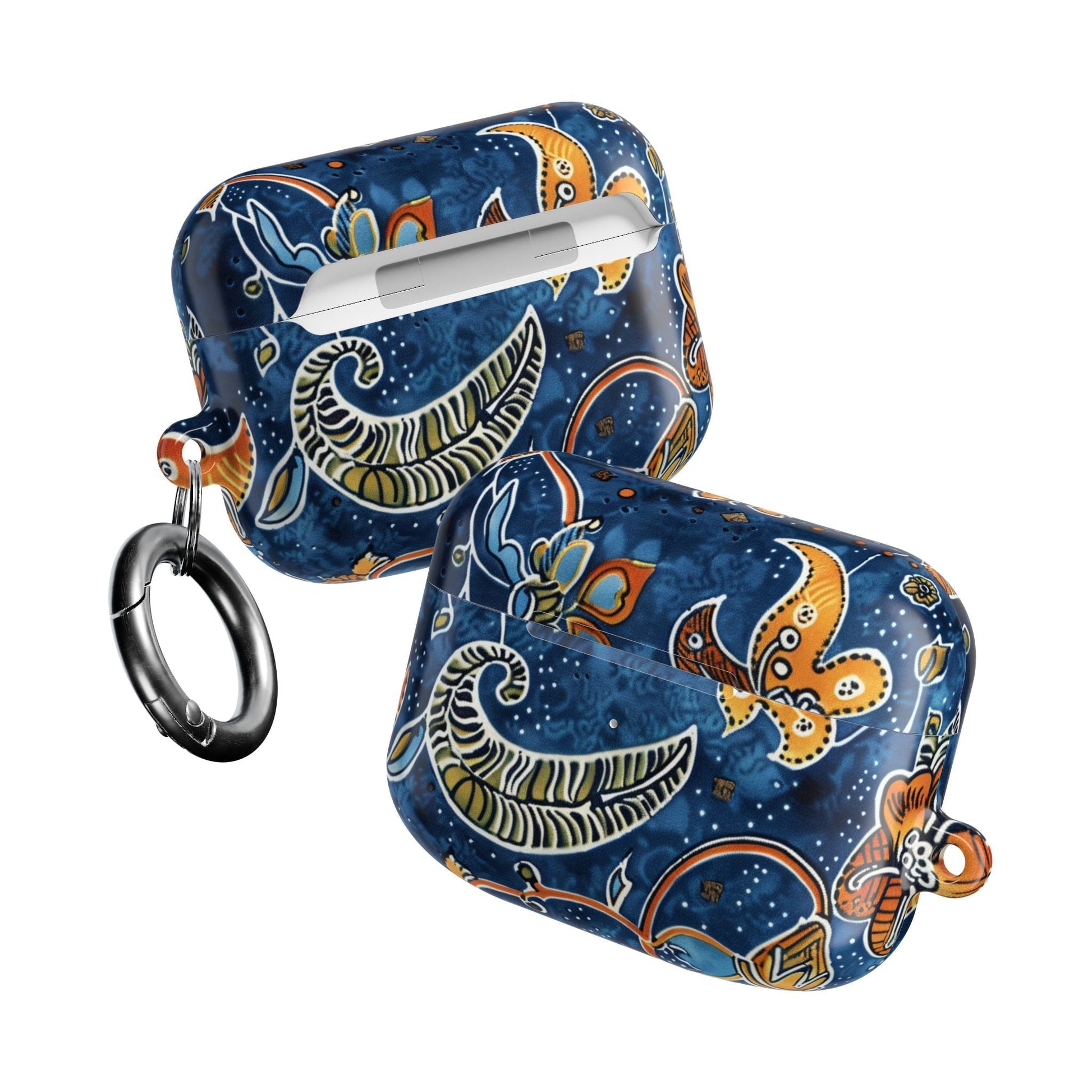 Blue Paisley Floral AirPod Case — Protective Decorative Earbud Cover - DIGITAL X