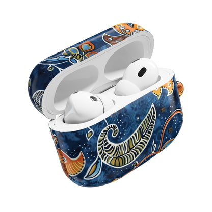 Blue Paisley Floral AirPod Case — Protective Decorative Earbud Cover - DIGITAL X