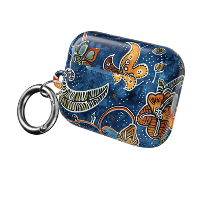 Blue Paisley Floral AirPod Case — Protective Decorative Earbud Cover - DIGITAL X