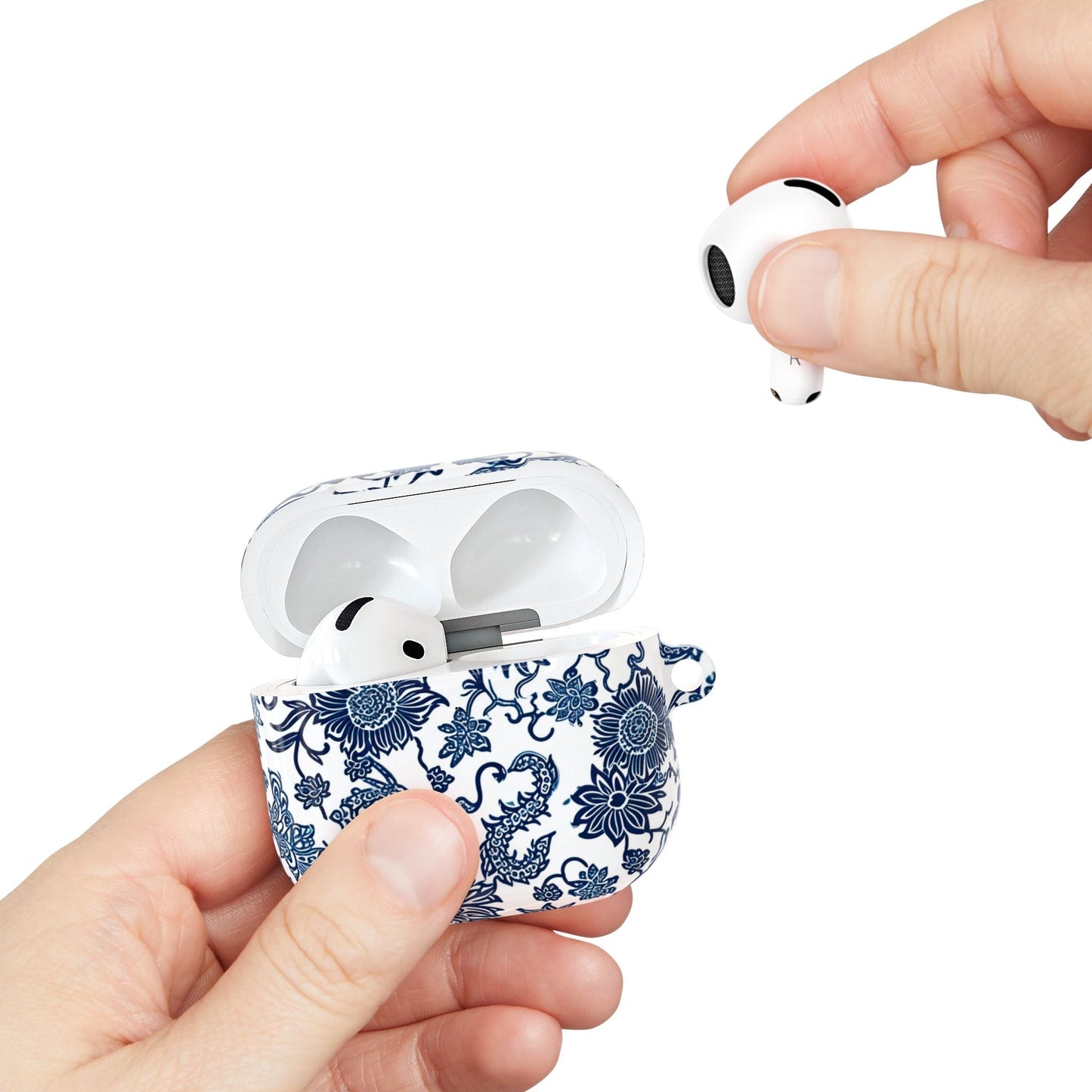 Blue Porcelain Floral AirPod Case — Classic Chinese - Inspired Ceramic Pattern - DIGITAL X