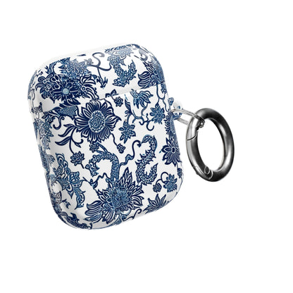 Blue Porcelain Floral AirPod Case — Classic Chinese - Inspired Ceramic Pattern - DIGITAL X