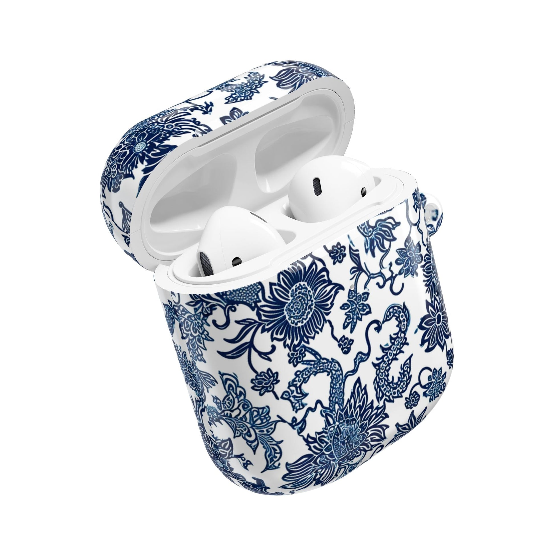 Blue Porcelain Floral AirPod Case — Classic Chinese - Inspired Ceramic Pattern - DIGITAL X