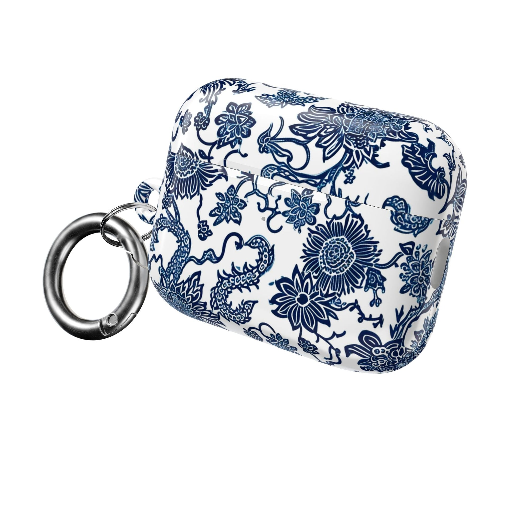 Blue Porcelain Floral AirPod Case — Classic Chinese - Inspired Ceramic Pattern - DIGITAL X