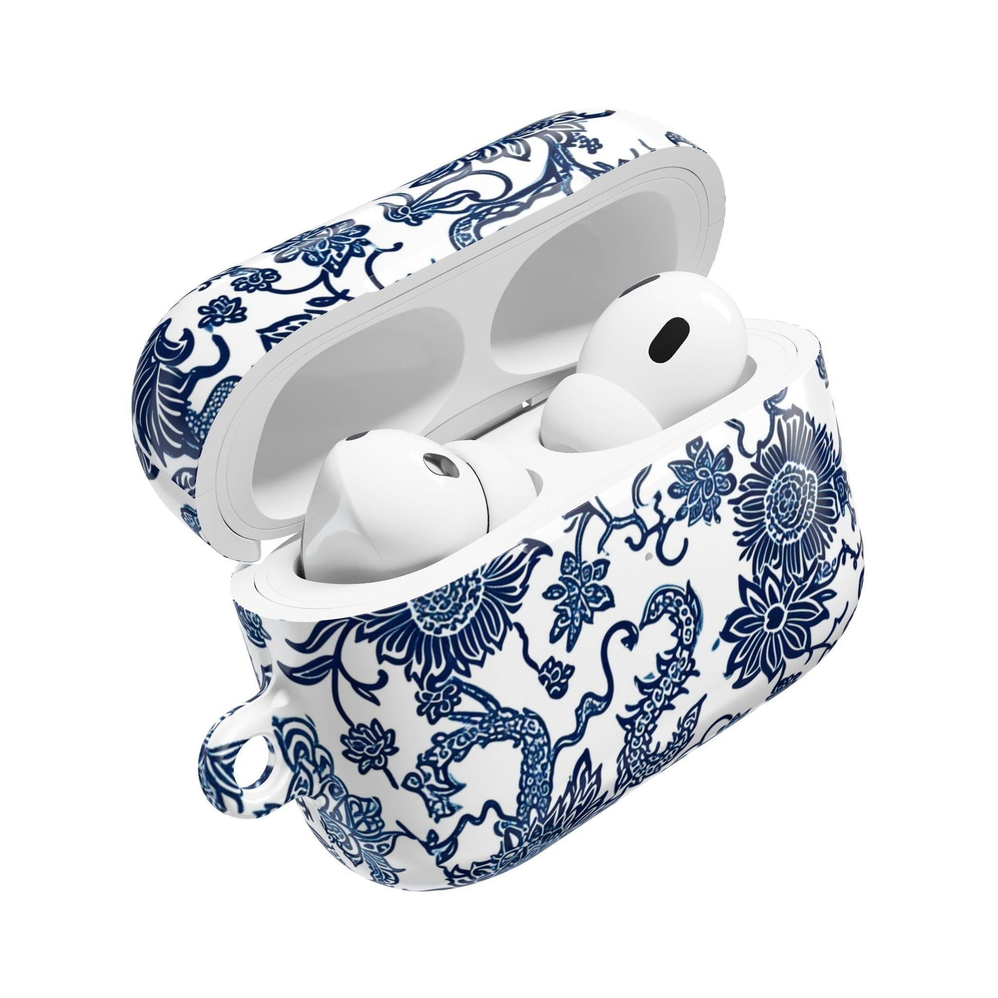 Blue Porcelain Floral AirPod Case — Classic Chinese - Inspired Ceramic Pattern - DIGITAL X