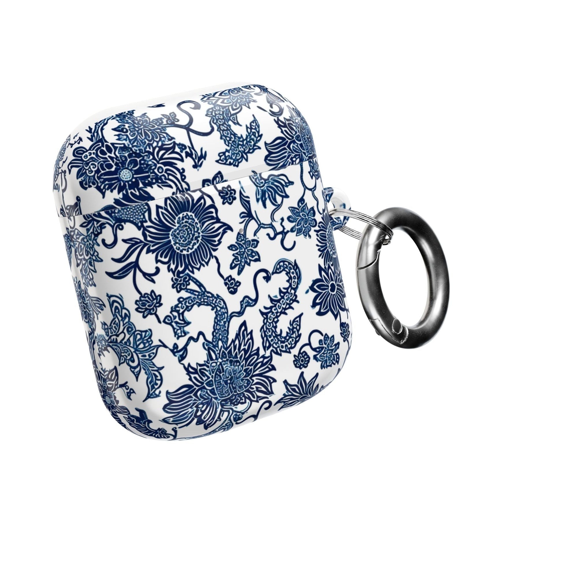 Blue Porcelain Floral AirPod Case — Classic Chinese - Inspired Ceramic Pattern - DIGITAL X