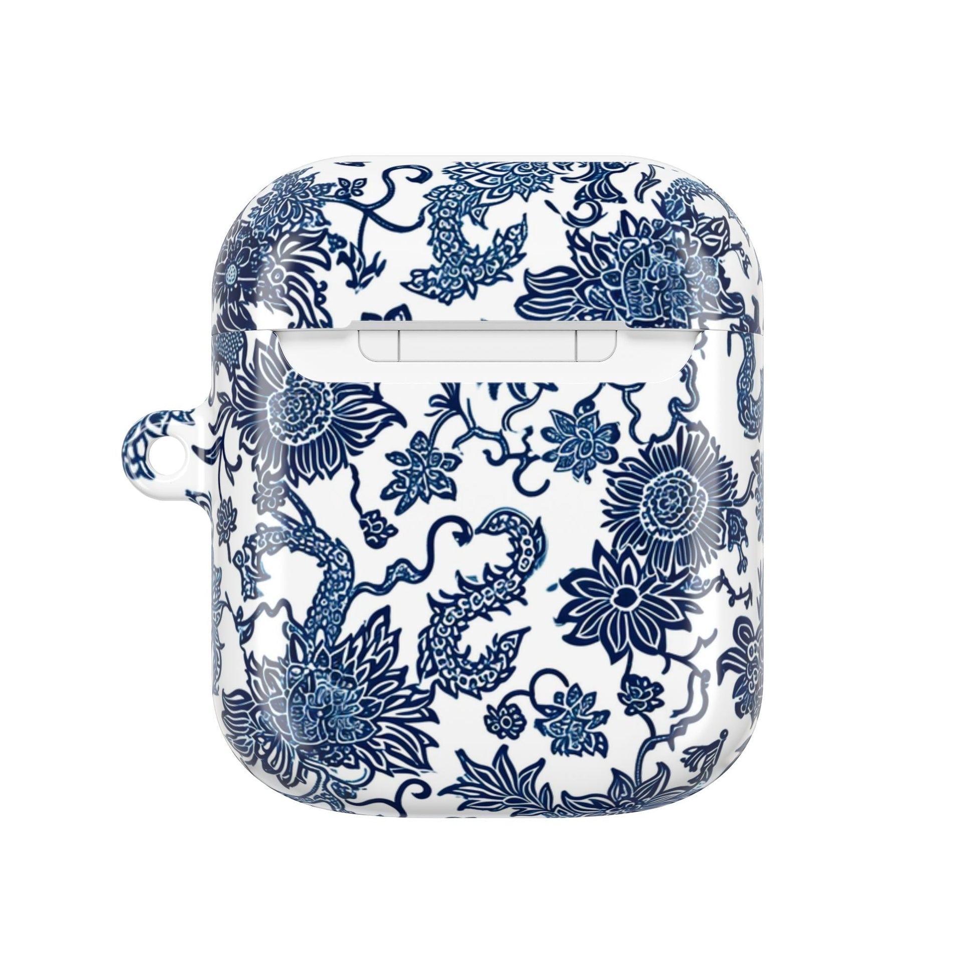 Blue Porcelain Floral AirPod Case — Classic Chinese - Inspired Ceramic Pattern - DIGITAL X