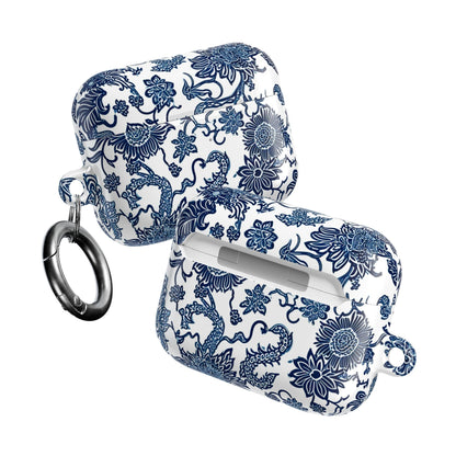 Blue Porcelain Floral AirPod Case — Classic Chinese - Inspired Ceramic Pattern - DIGITAL X
