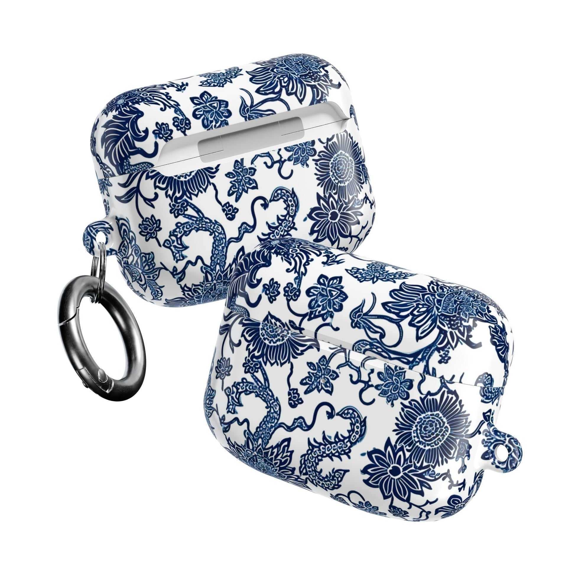 Blue Porcelain Floral AirPod Case — Classic Chinese - Inspired Ceramic Pattern - DIGITAL X