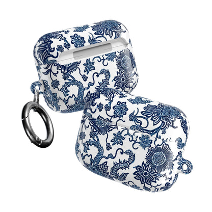 Blue Porcelain Floral AirPod Case — Classic Chinese - Inspired Ceramic Pattern - DIGITAL X