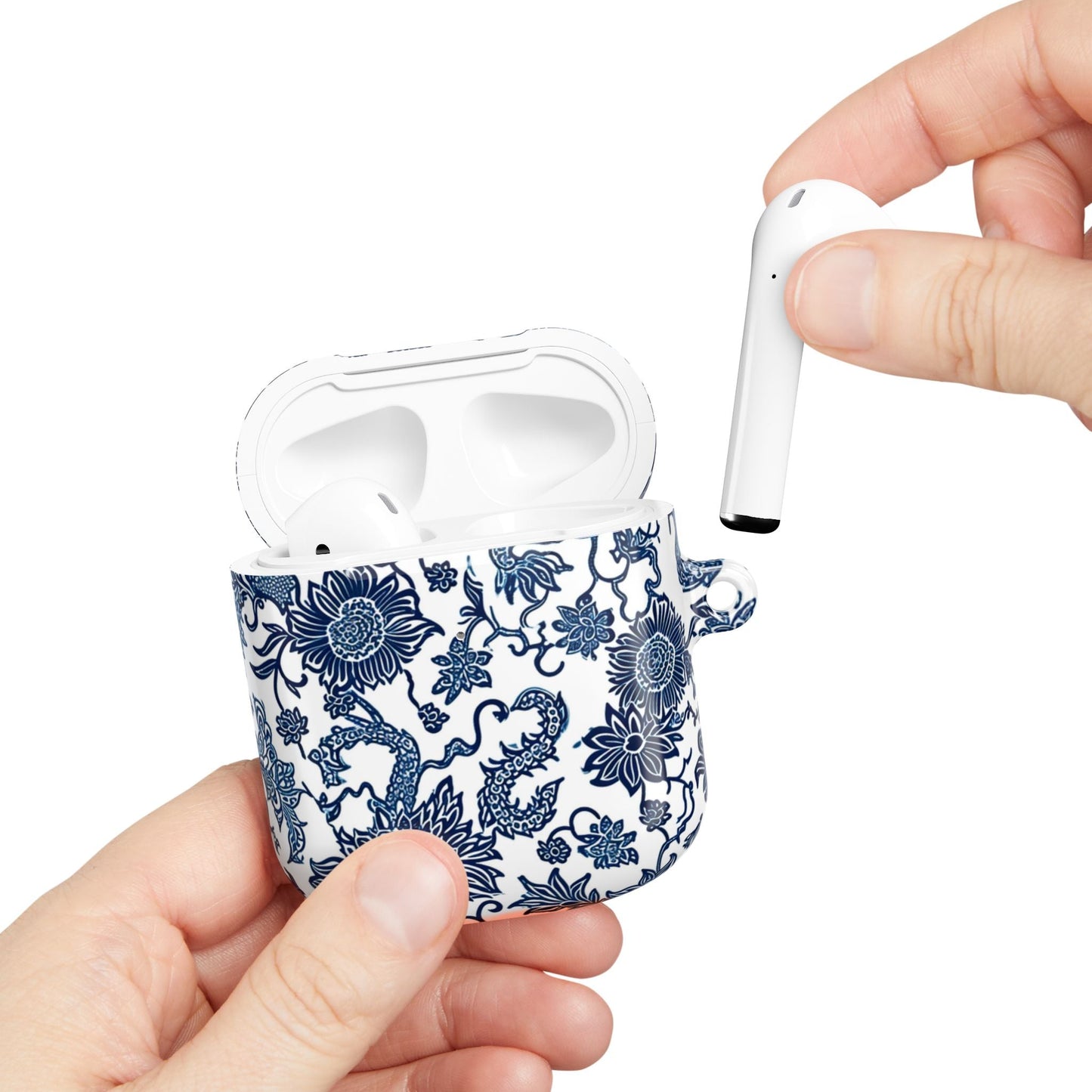 Blue Porcelain Floral AirPod Case — Classic Chinese - Inspired Ceramic Pattern - DIGITAL X