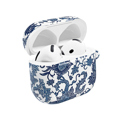 Blue Porcelain Floral AirPod Case — Classic Chinese - Inspired Ceramic Pattern - DIGITAL X