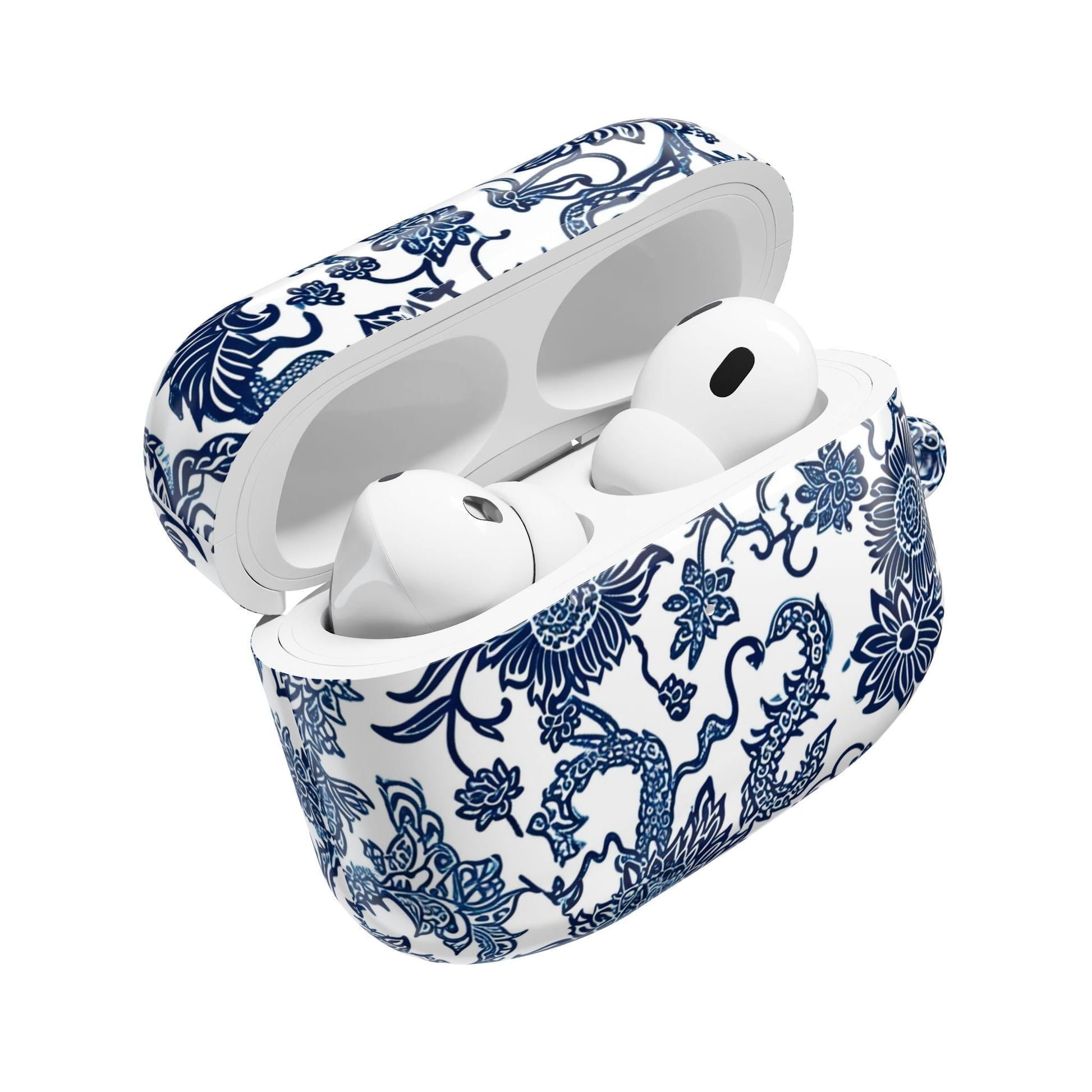 Blue Porcelain Floral AirPod Case — Classic Chinese - Inspired Ceramic Pattern - DIGITAL X