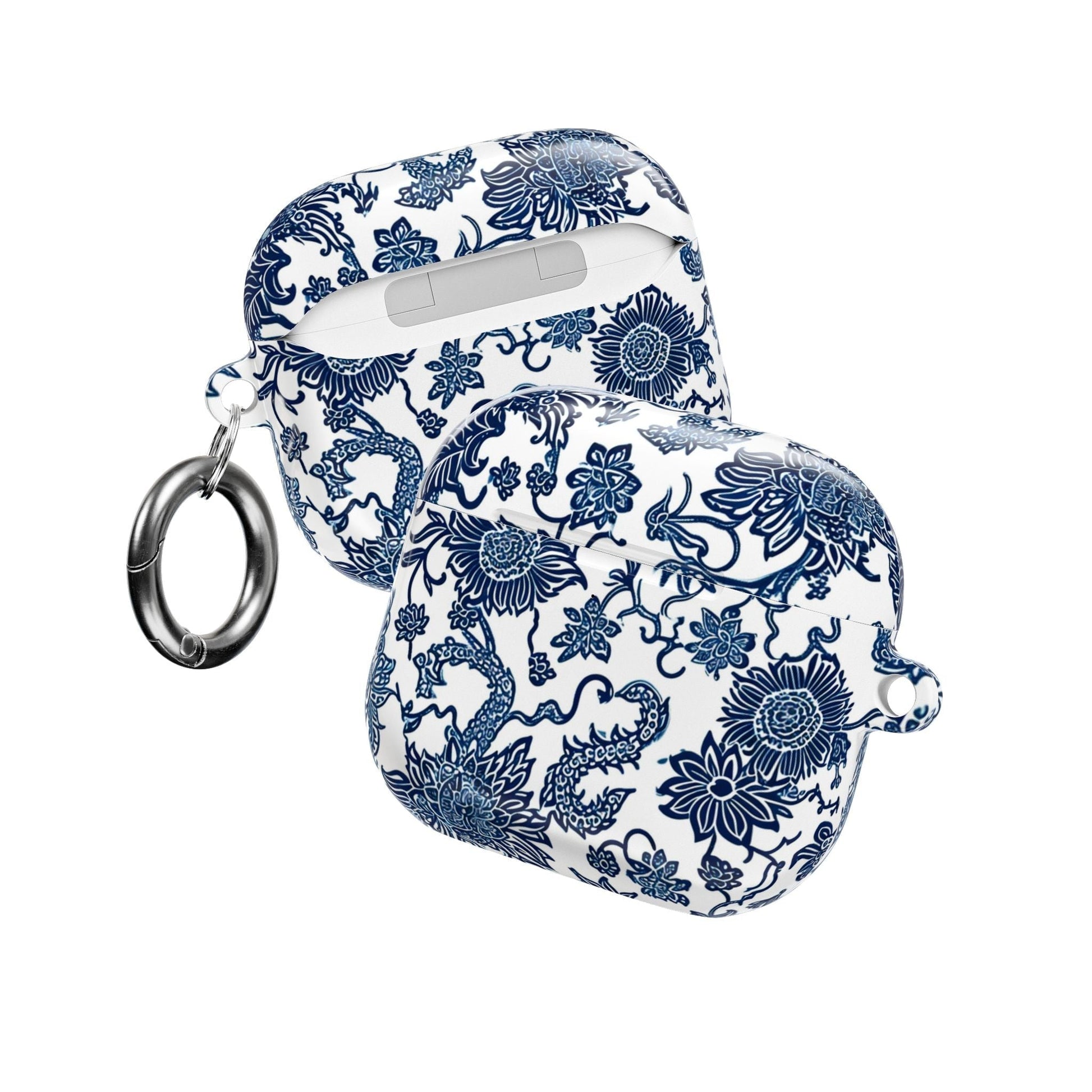 Blue Porcelain Floral AirPod Case — Classic Chinese - Inspired Ceramic Pattern - DIGITAL X