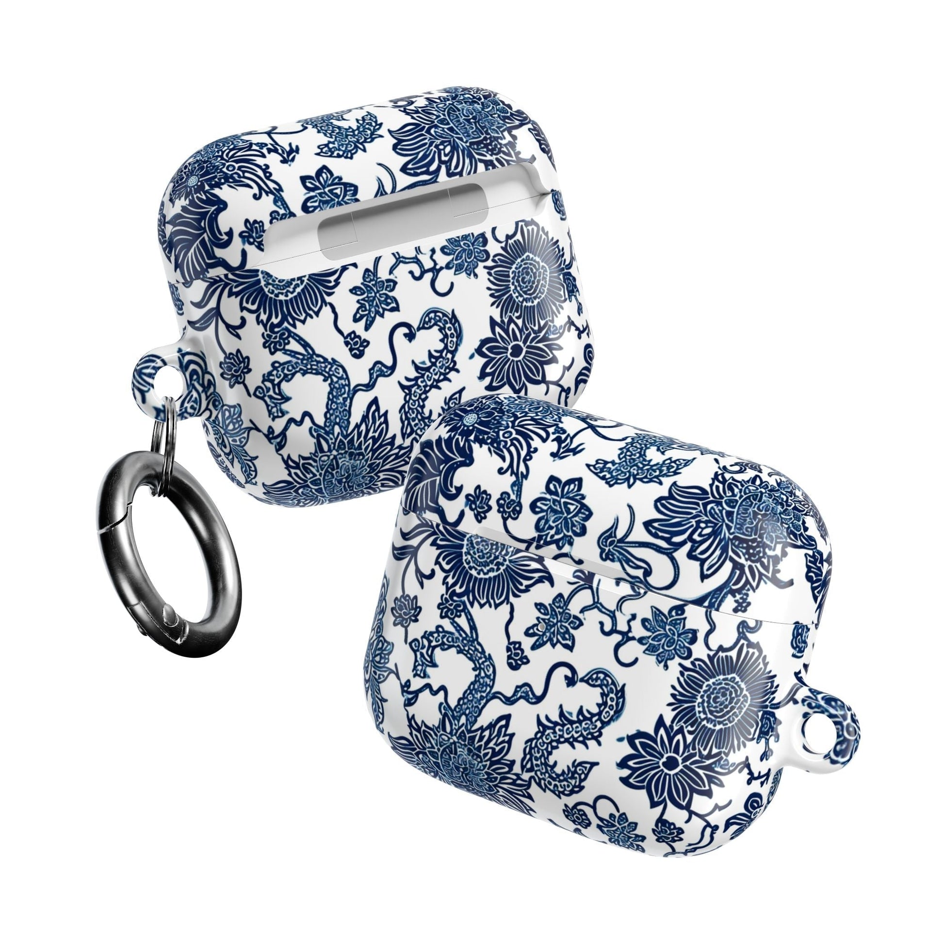 Blue Porcelain Floral AirPod Case — Classic Chinese - Inspired Ceramic Pattern - DIGITAL X