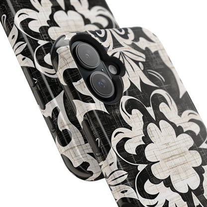 Damask Black & White Magnetic Impact Phone Case - DIGITAL X