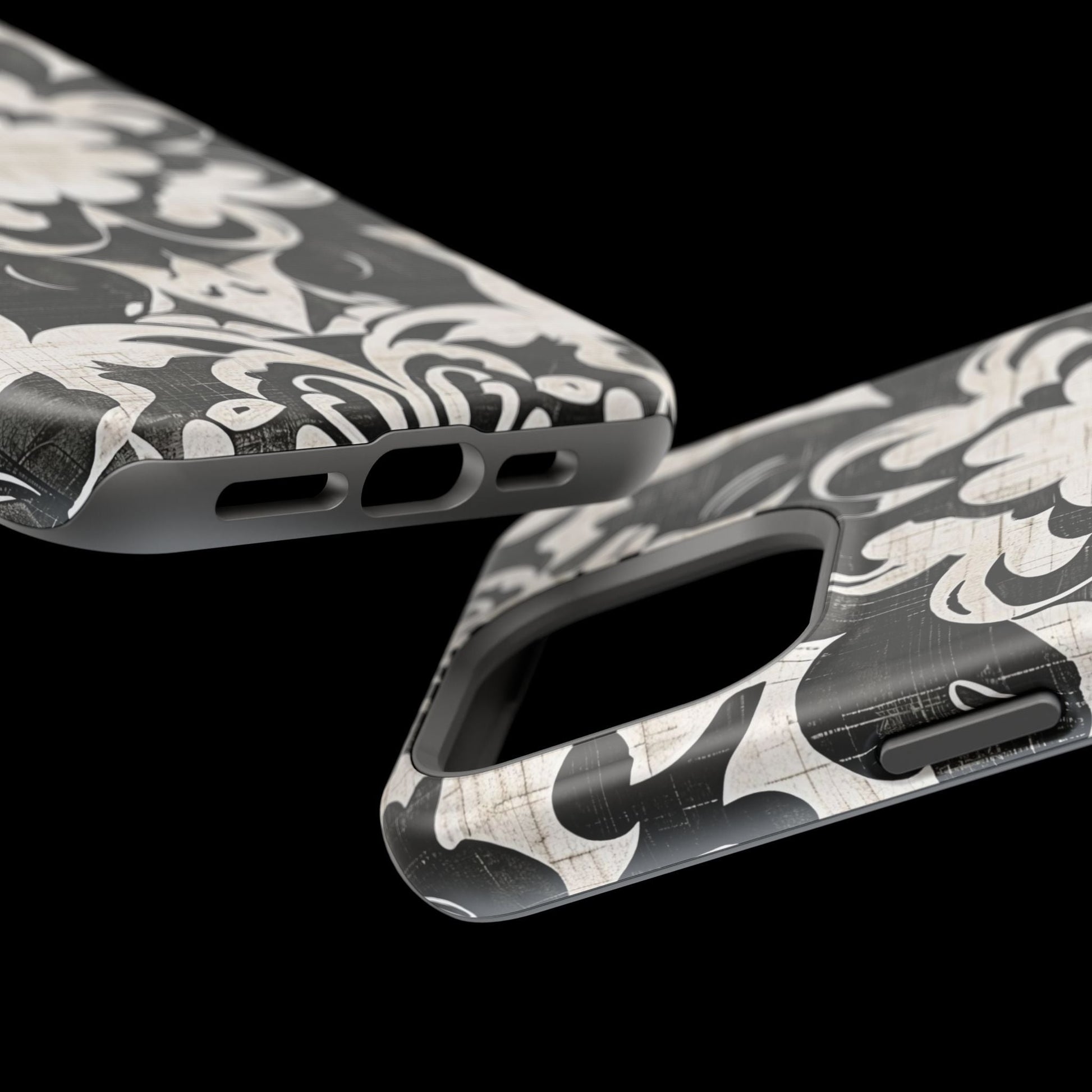 Damask Black & White Magnetic Impact Phone Case - DIGITAL X