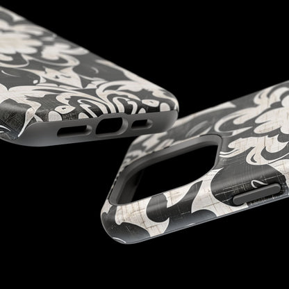 Damask Black & White Magnetic Impact Phone Case - DIGITAL X