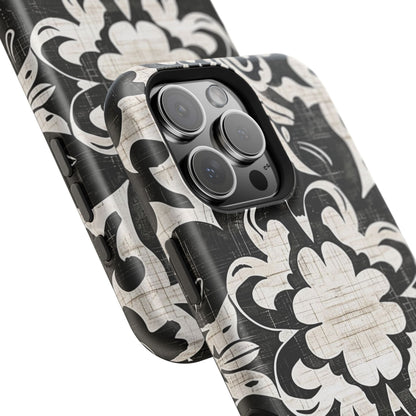 Damask Black & White Magnetic Impact Phone Case - DIGITAL X