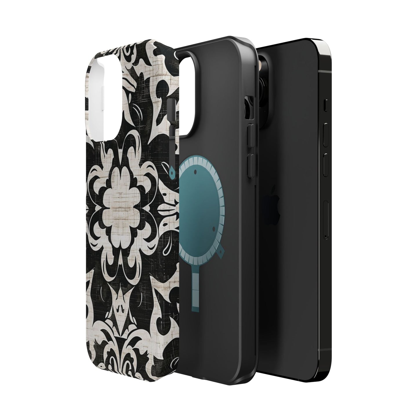 Damask Black & White Magnetic Impact Phone Case - DIGITAL X