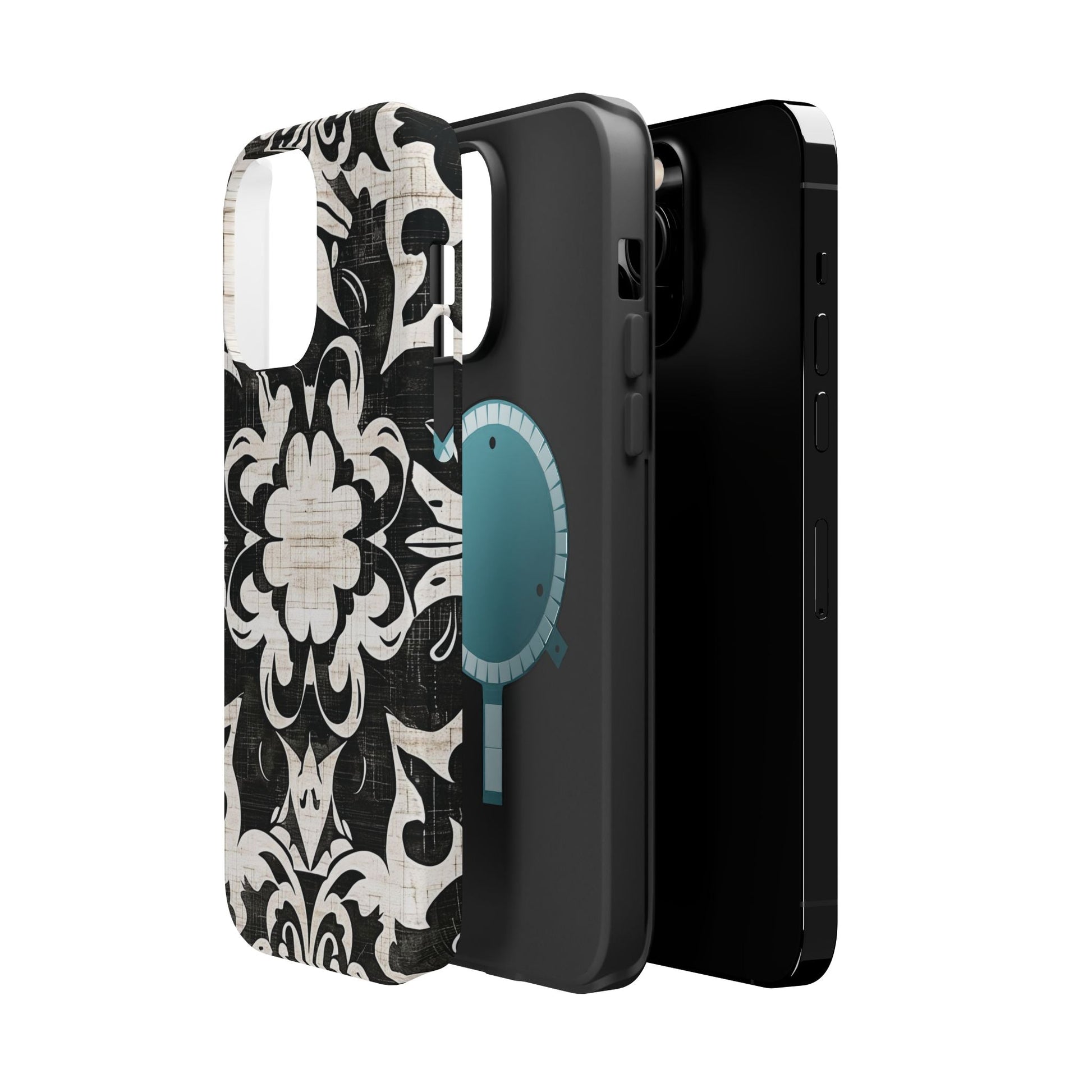 Damask Black & White Magnetic Impact Phone Case - DIGITAL X