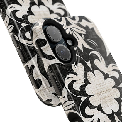 Damask Black & White Magnetic Impact Phone Case - DIGITAL X