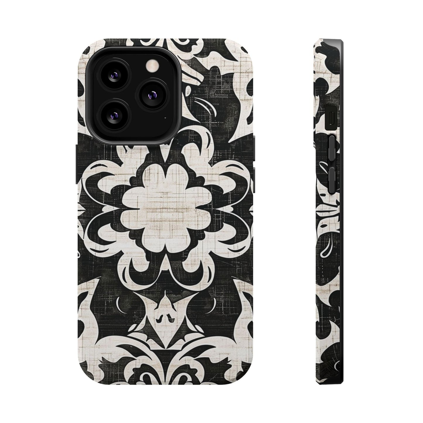 Damask Black & White Magnetic Impact Phone Case - DIGITAL X