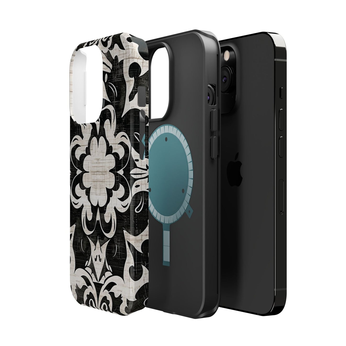 Damask Black & White Magnetic Impact Phone Case - DIGITAL X