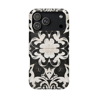 Damask Black & White Magnetic Impact Phone Case - DIGITAL X