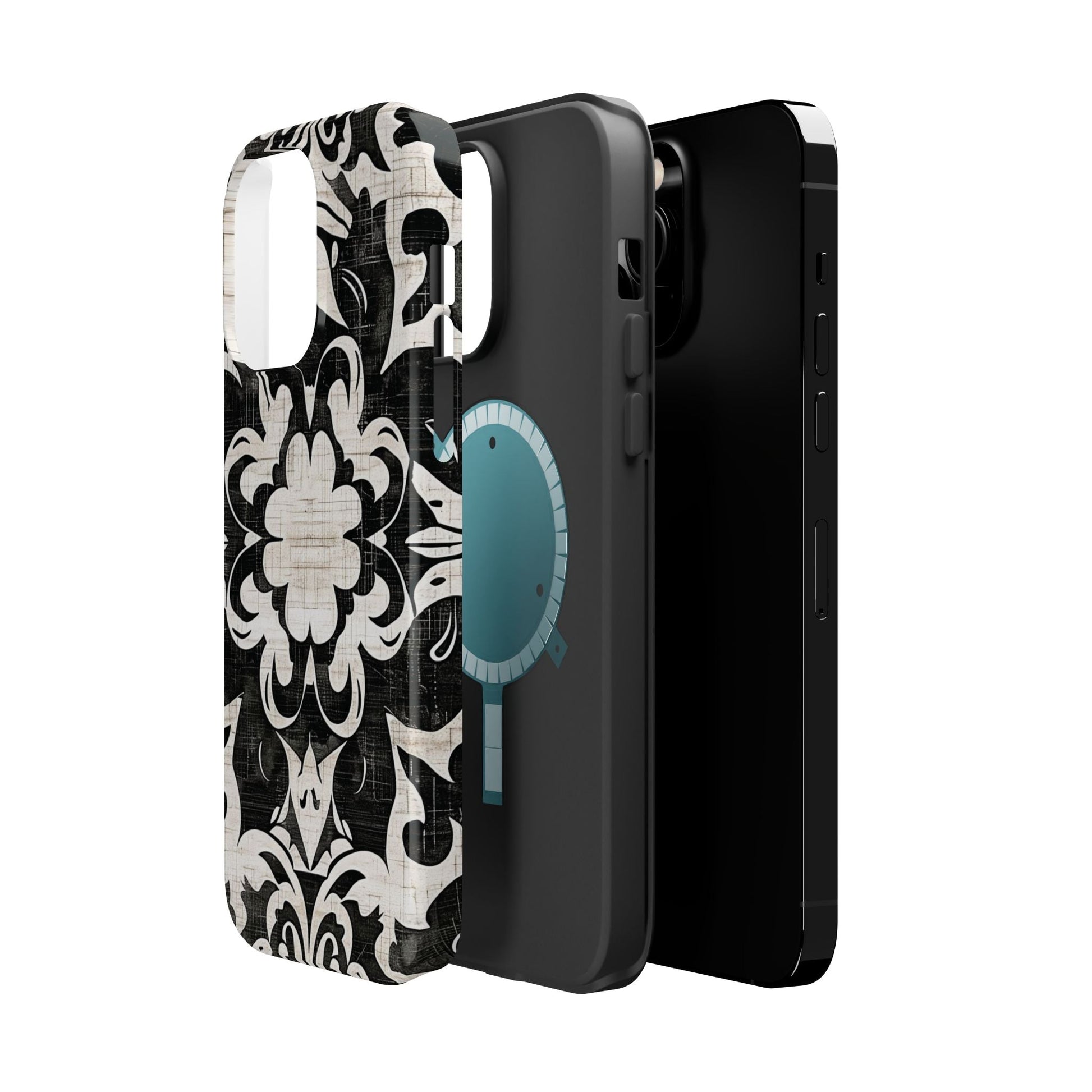 Damask Black & White Magnetic Impact Phone Case - DIGITAL X