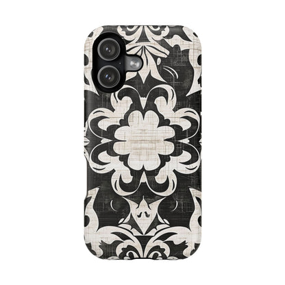 Damask Black & White Magnetic Impact Phone Case - DIGITAL X