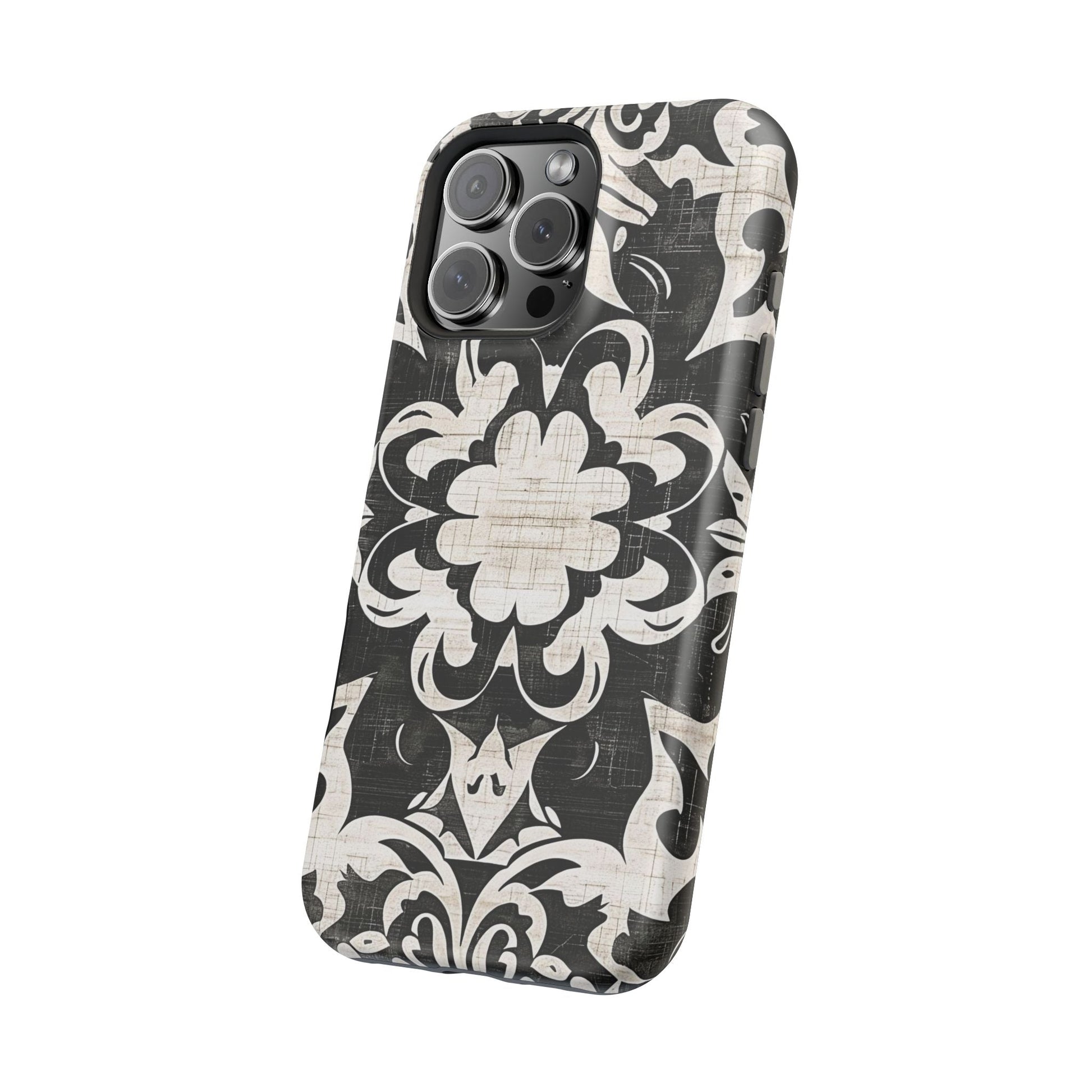 Damask Black & White Magnetic Impact Phone Case - DIGITAL X