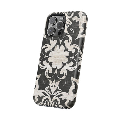 Damask Black & White Magnetic Impact Phone Case - DIGITAL X