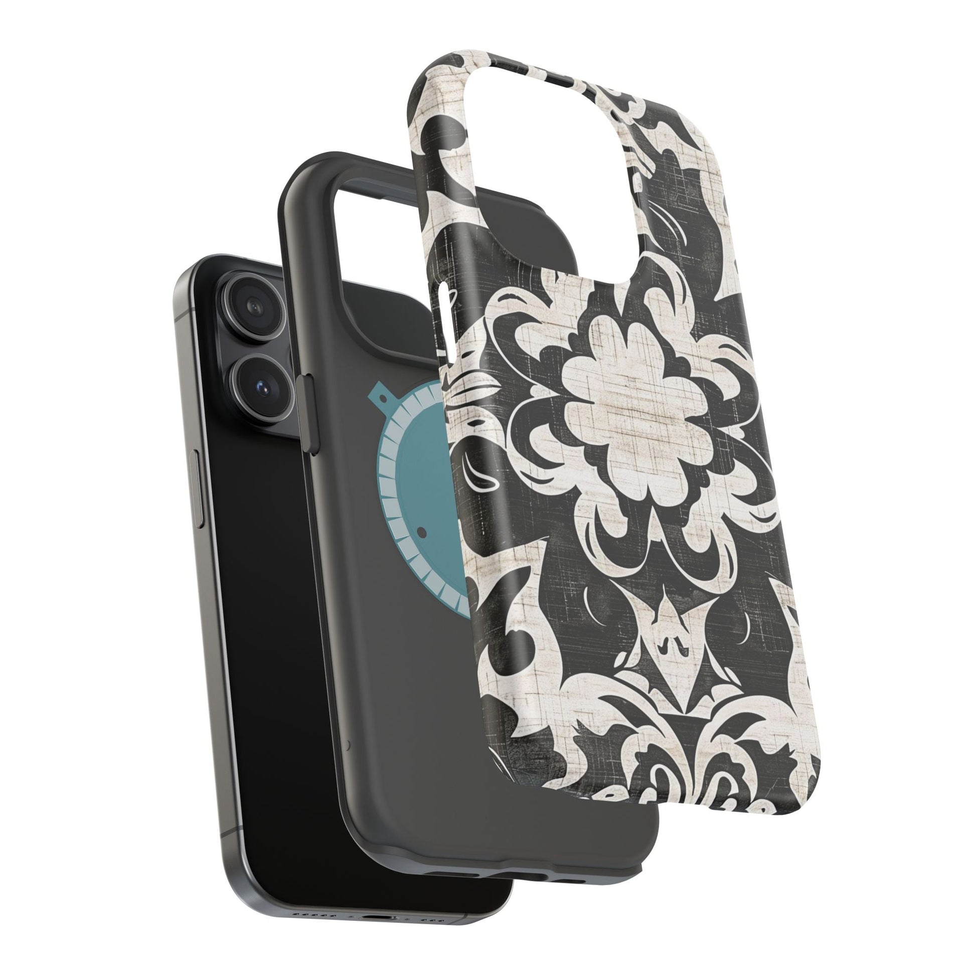 Damask Black & White Magnetic Impact Phone Case - DIGITAL X