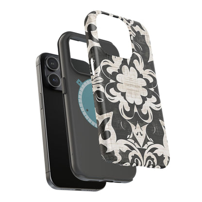 Damask Black & White Magnetic Impact Phone Case - DIGITAL X