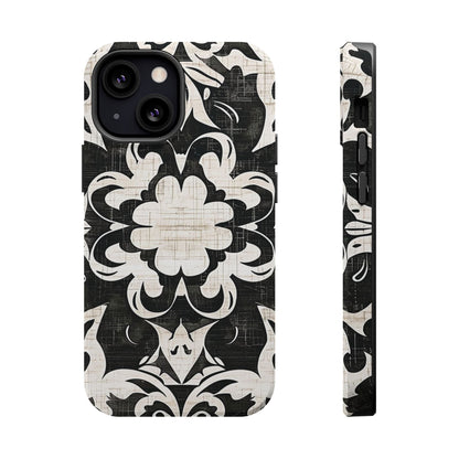Damask Black & White Magnetic Impact Phone Case - DIGITAL X
