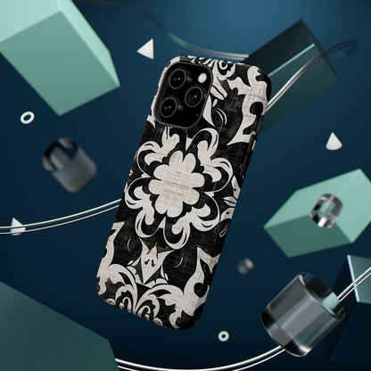 Damask Black & White Magnetic Impact Phone Case - DIGITAL X