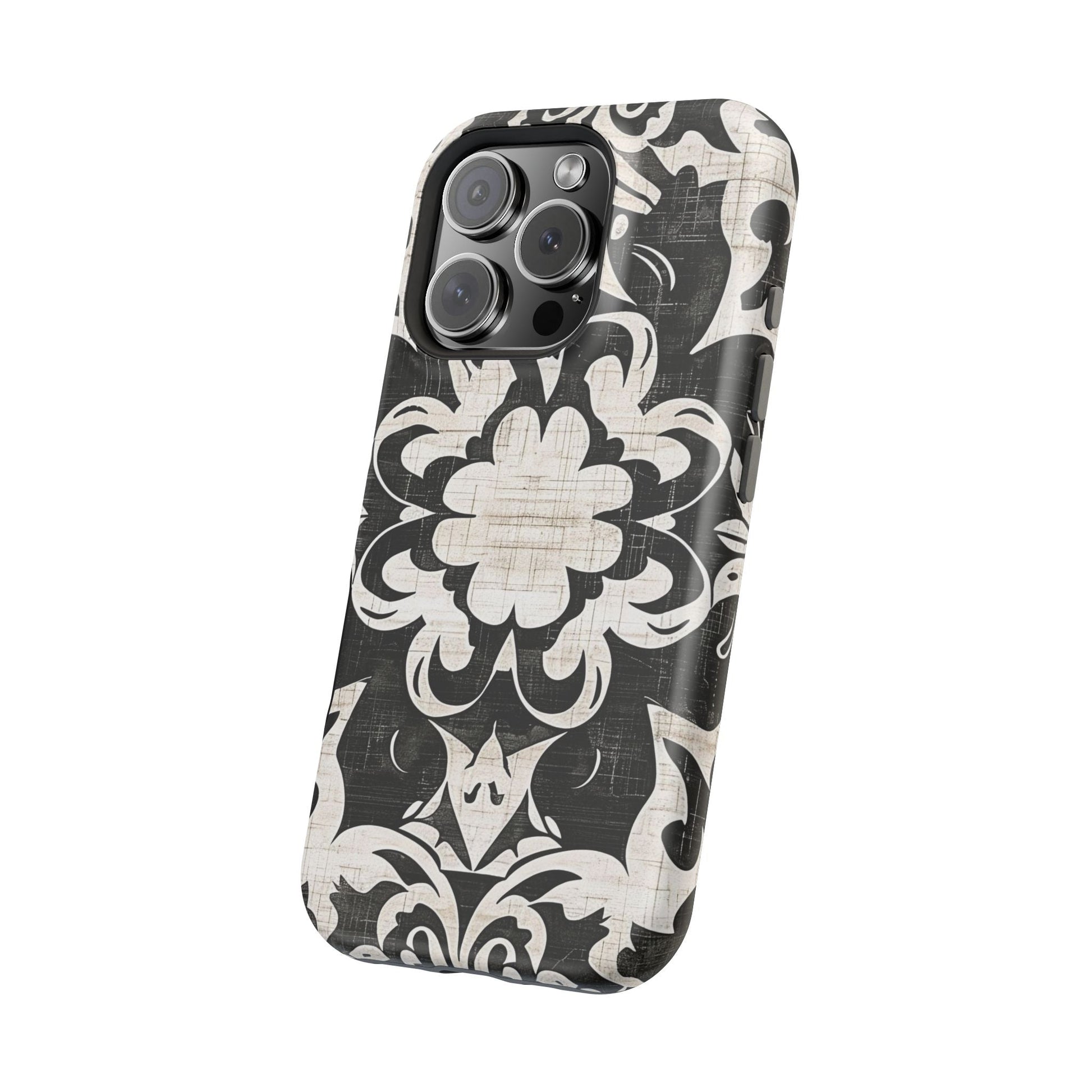 Damask Black & White Magnetic Impact Phone Case - DIGITAL X