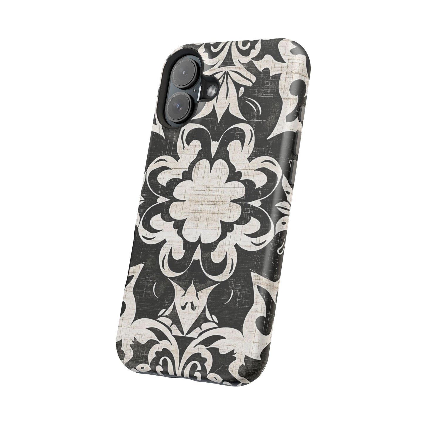 Damask Black & White Magnetic Impact Phone Case - DIGITAL X