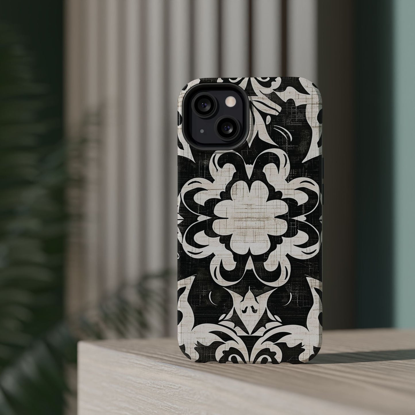Damask Black & White Magnetic Impact Phone Case - DIGITAL X